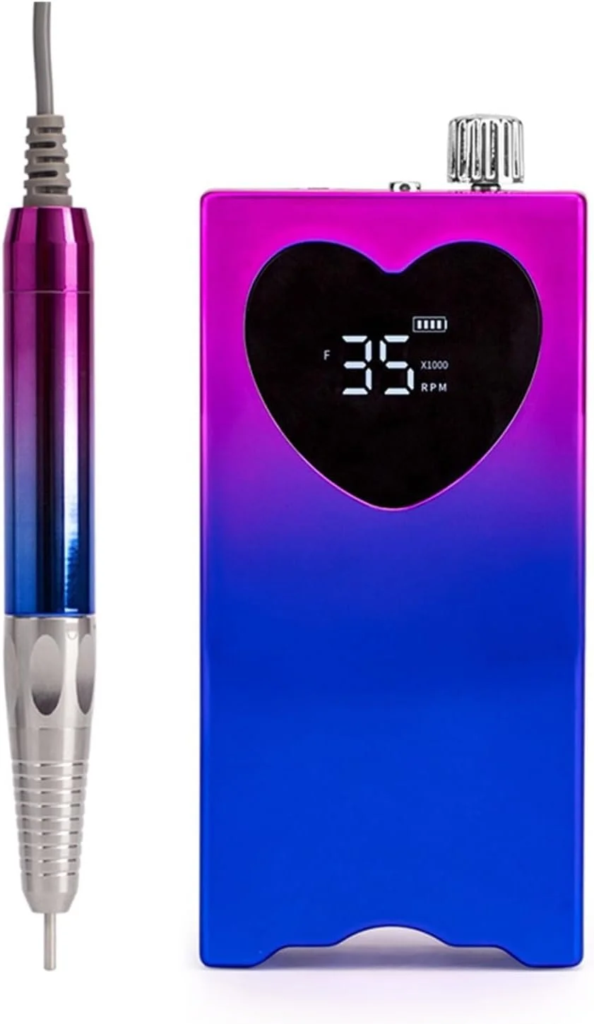 دستگاه سوهان برقی ناخن حرفه ای Suuim طرح قلب، دستگاه سوهان برقی ناخن قابل حمل و شارژی حرفه ای 35000 دور در دقیقه برای ناخن های ژلی آکریلیک