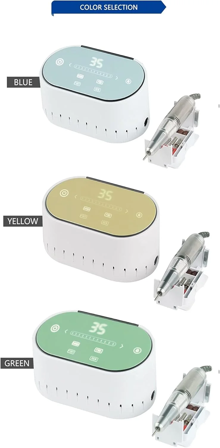 دستگاه سوهان برقی ناخن Suuim، 60 وات، 35000 دور در دقیقه، فرز با سرعت بالا، دستگاه مانیکور، سوهان برقی ناخن، صفحه نمایش LCD، سمباده سالن ناخن قابل حمل