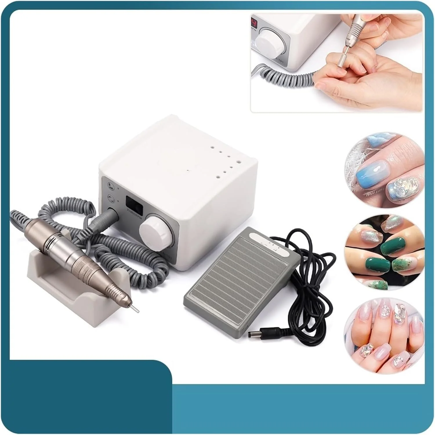دستگاه سوهان برقی ناخن حرفه ای Suuim، دستگاه مانیکور برقی 35000 دور در دقیقه، ابزار پدیکور ناخن برای اکریلیک و ژل