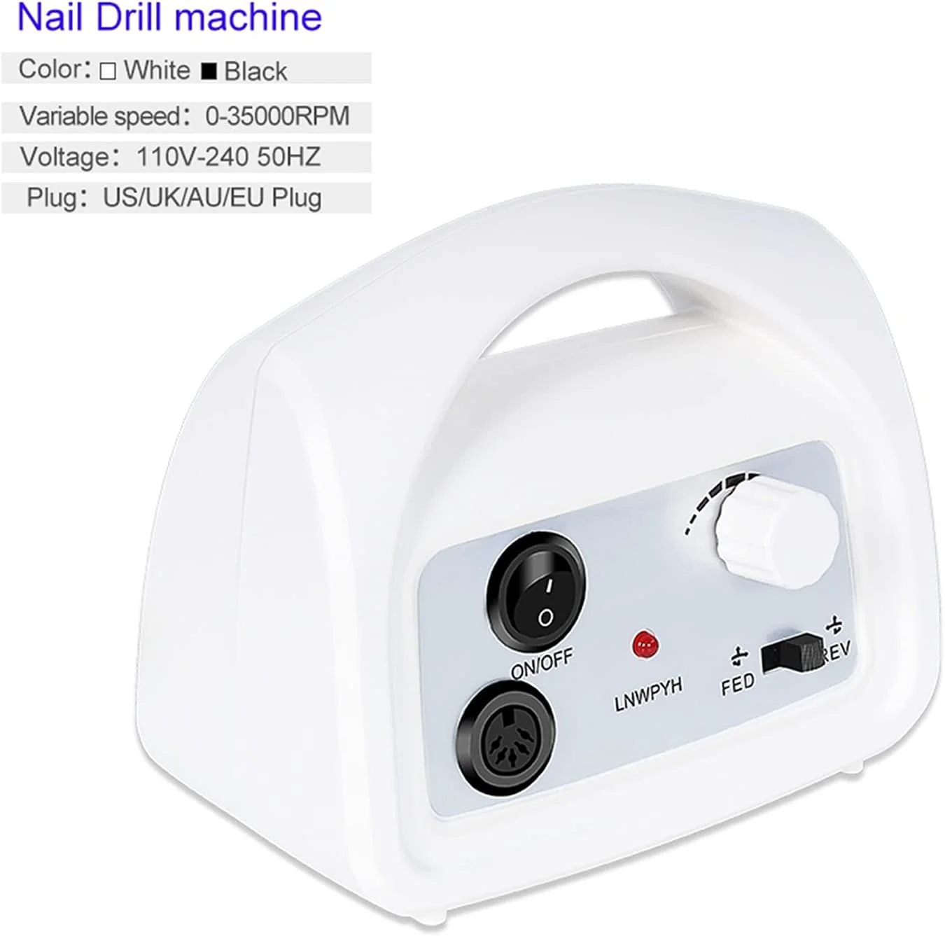 دستگاه سوهان برقی ناخن Suuim HZYDD، 35000 دور در دقیقه، دستگاه مانیکور پدیکور، ابزار سوهان ناخن، مته، ابزار پولیش و کیت