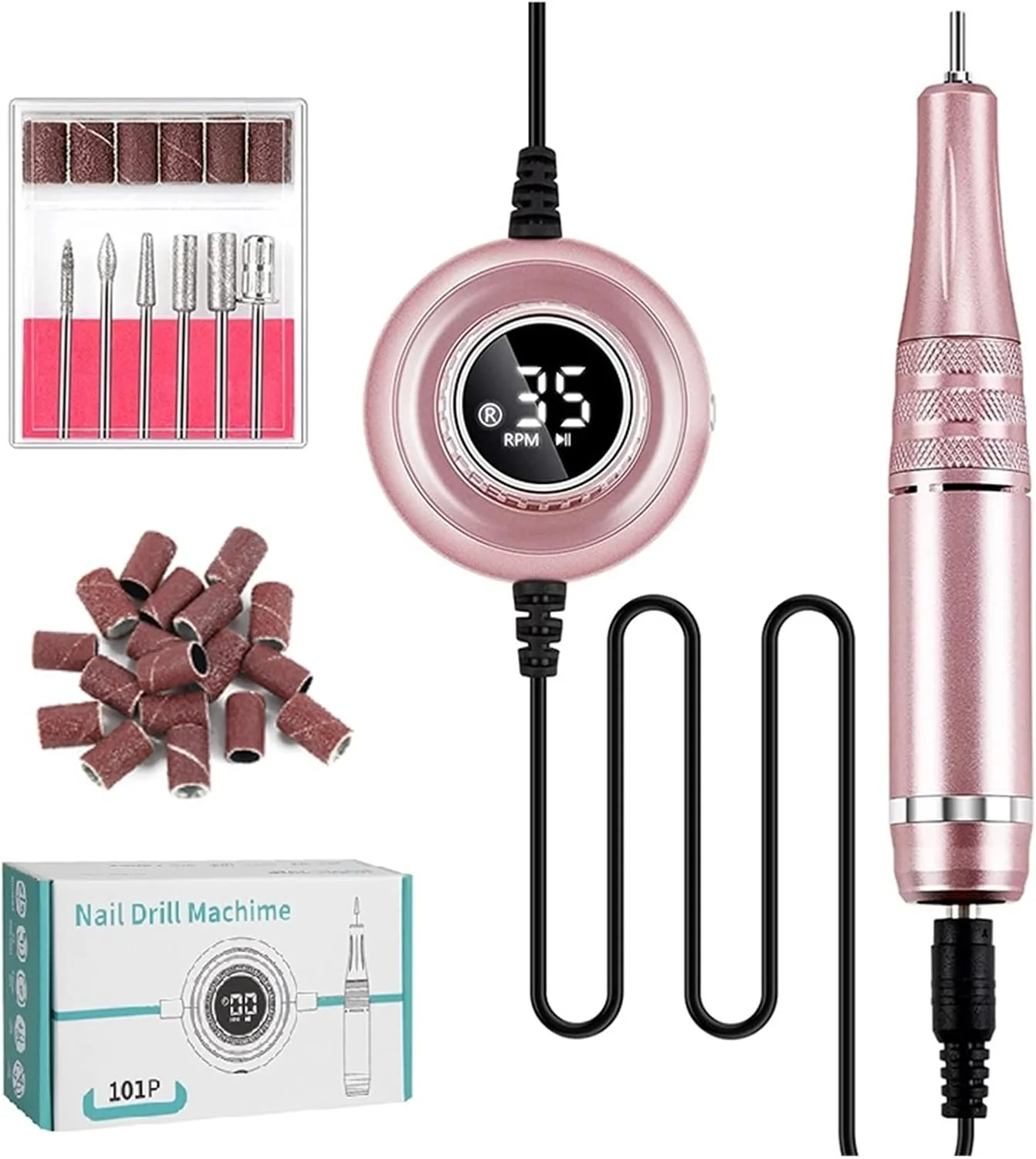 دستگاه مانیکور برقی حرفه ای Suuim با سرعت 35000 دور در دقیقه، دستگاه مانیکور برقی، دستگاه تراش قابل حمل ناخن، ست کاتر مانیکور برقی، پولیشر ژل ناخن