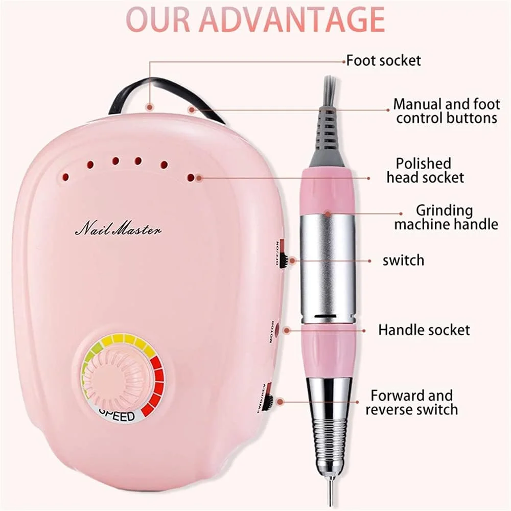 ابزار مانیکور و پدیکور ناخن X&Z-XAOY، سوهان برقی ناخن برای استفاده در منزل/سالن، DIY 35000 دور در دقیقه، صورتی ابزار مانیکور و پدیکور ناخن X&Z-XAOY، سوهان برقی ناخن برای استفاده در منزل/سالن، DIY 35000 دور در دقیقه، صورتی