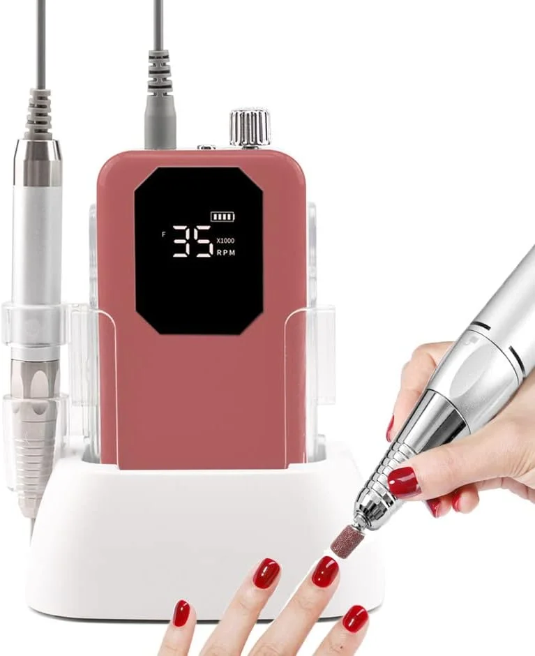 دستگاه سوهان برقی ناخن XINGma با موتور بدون هسته 35000 دور در دقیقه، باتری 2500 میلی آمپر ساعتی، بی صدا و بدون نویز، رنگ ثابت، به همراه استند شارژ، A6