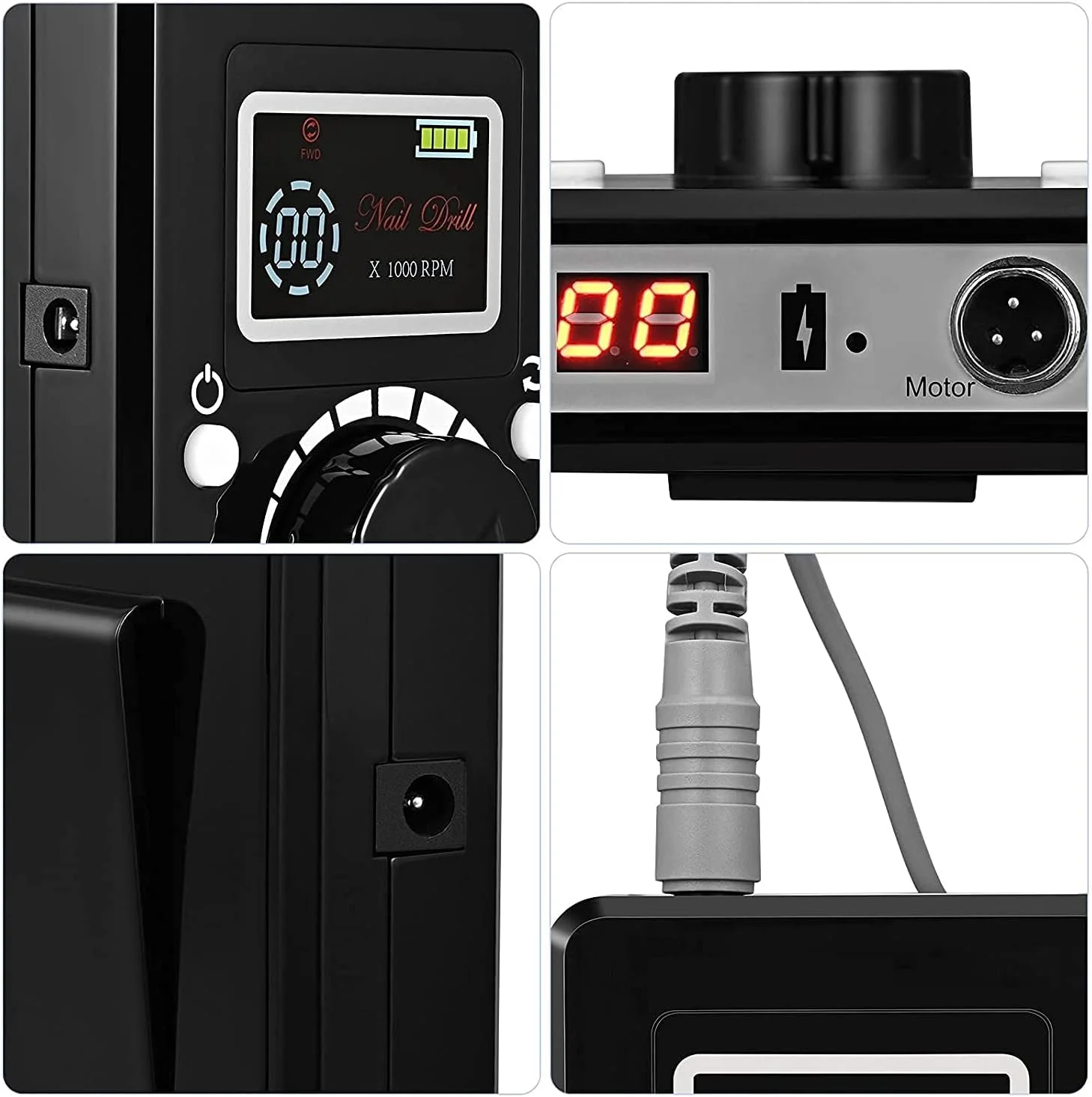 دستگاه سوهان برقی ناخن X&Z-XAOY، دستگاه پولیش و سوهان ناخن بدون برس، ابزار مانیکور برای استفاده در سالن یا استفاده خانگی، 40000 دور در دقیقه