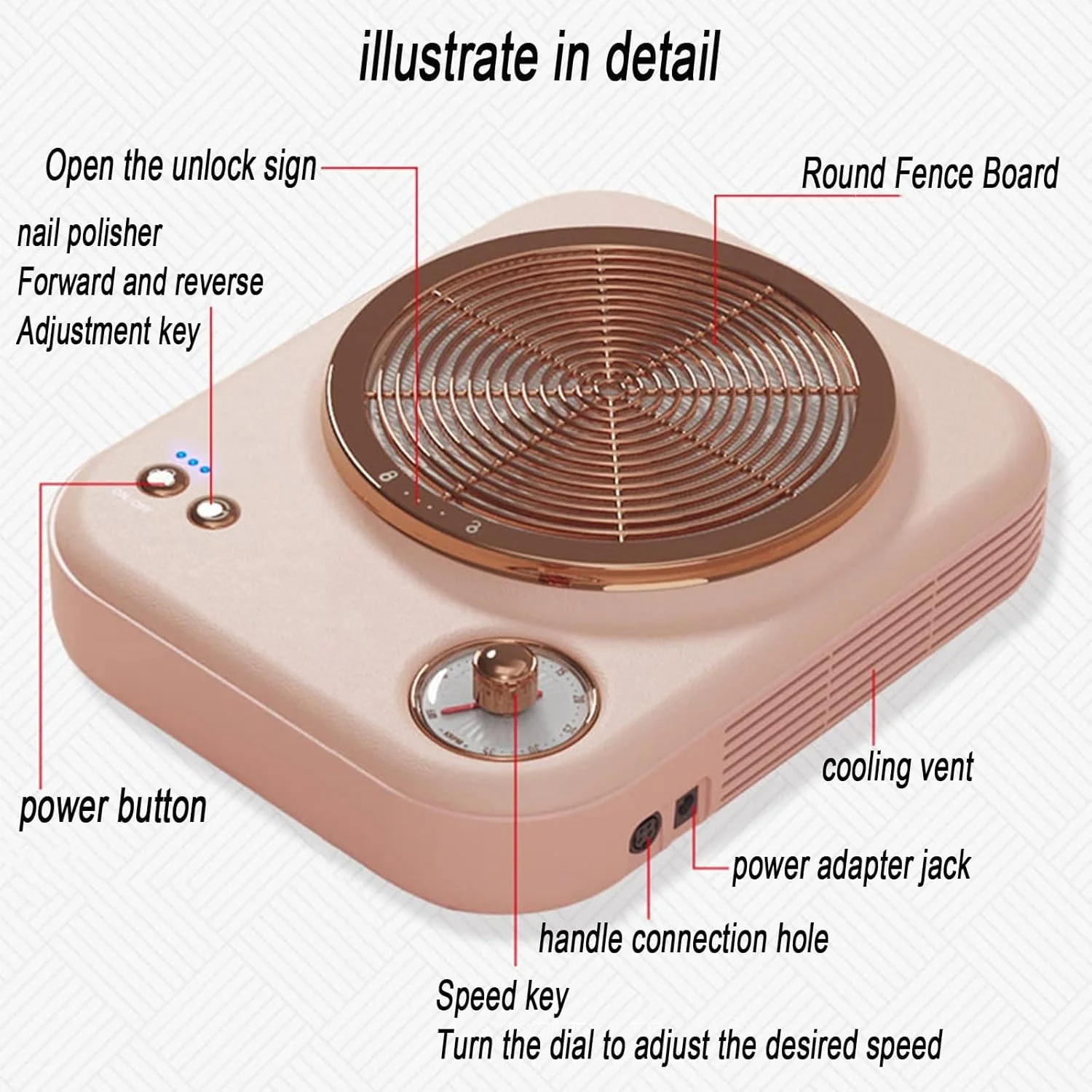 دستگاه مکنده گرد و غبار ناخن و سوهان برقی X&Z-XAOY 2 در 1، دستگاه جمع کننده حرفه ای گرد و غبار ناخن با سوهان برقی 60 وات، جاروبرقی قدرتمند با لرزش کم (رنگ: سفید)