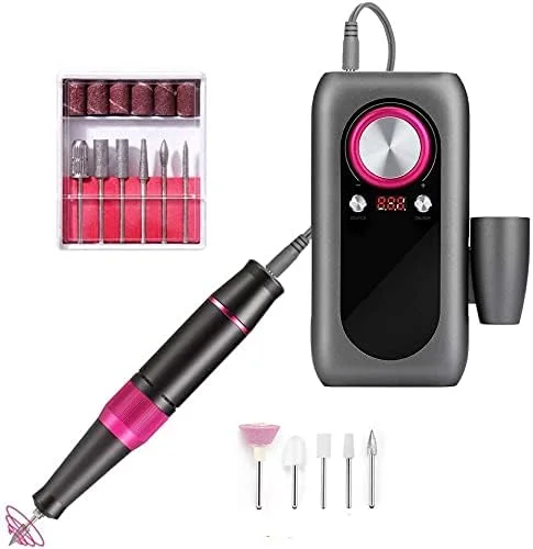 ست سوهان برقی قابل حمل و شارژی X&Z-XAOY، ست مانیکور و پدیکور برقی حرفه ای یا ناخن های اکریلیک و ناخن های ژلی، 30000 دور در دقیقه