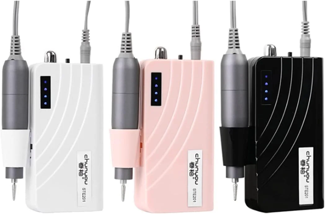 دستگاه سوهان برقی ناخن قابل حمل و شارژی XELDEC 24 وات 30000 دور در دقیقه، ابزار هنر ناخن و ست مانیکور (رنگ: سفید)