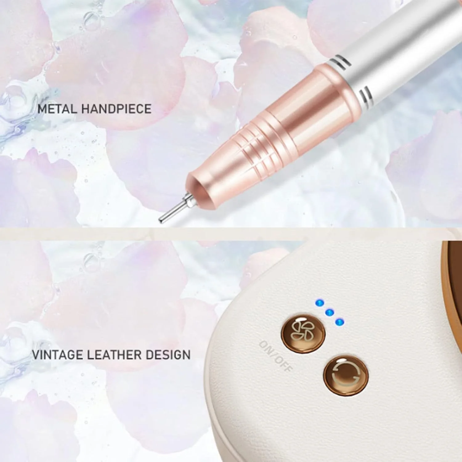 دستگاه مکنده گرد و غبار ناخن و سوهان برقی X&Z-XAOY 2 در 1، دستگاه جمع کننده حرفه ای گرد و غبار ناخن با سوهان برقی 60 وات، جاروبرقی قدرتمند با لرزش کم (رنگ: سفید)