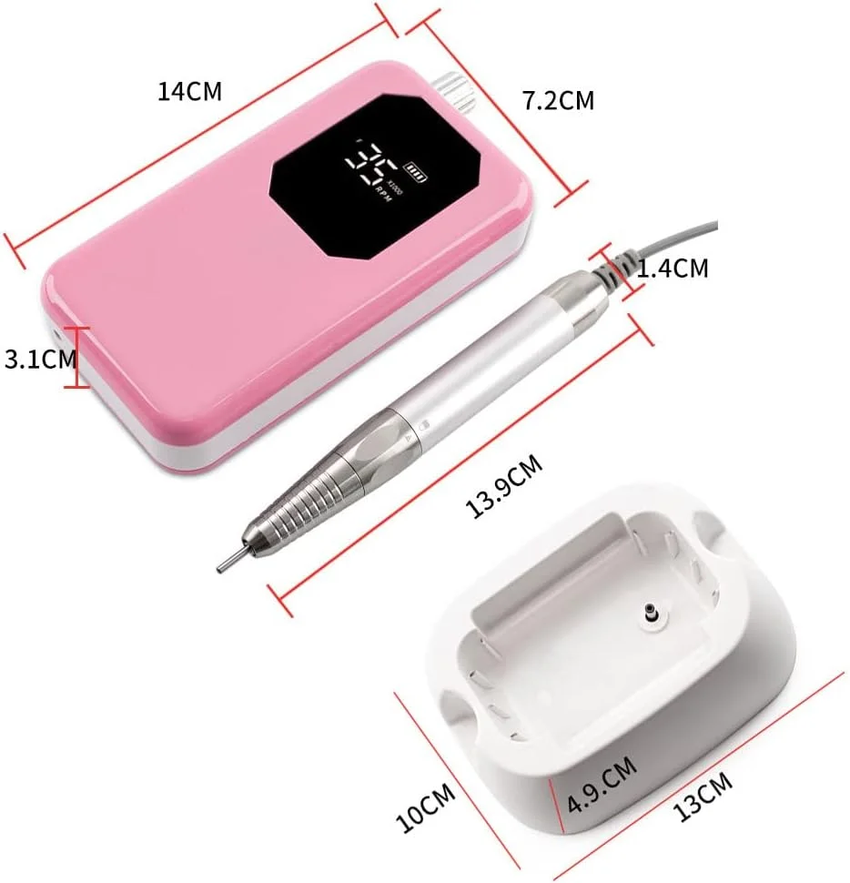 دستگاه سوهان برقی ناخن XINGma با موتور بدون هسته 35000 دور در دقیقه، باتری 2500 میلی آمپر ساعتی، بی صدا و بدون نویز، رنگ ثابت، به همراه استند شارژ، A6