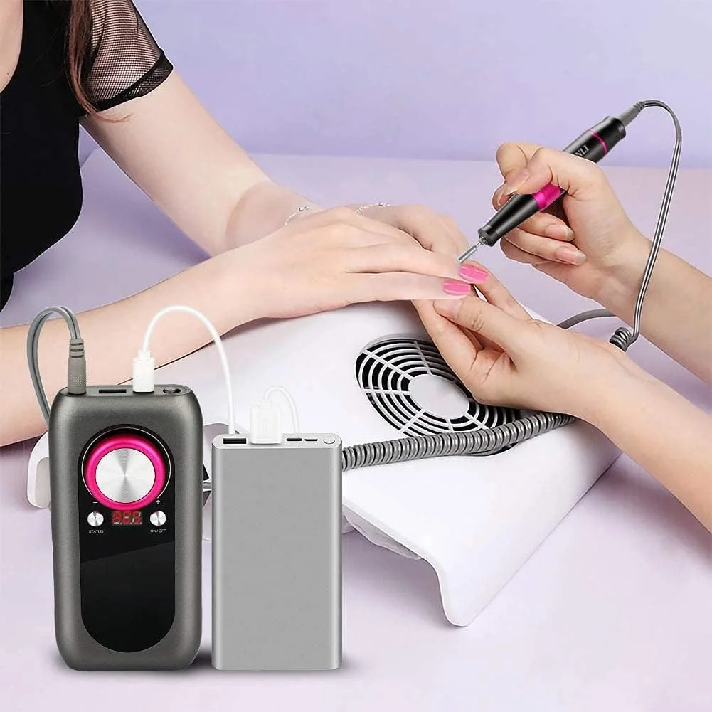 ست سوهان برقی قابل حمل و شارژی X&Z-XAOY، ست مانیکور و پدیکور برقی حرفه ای یا ناخن های اکریلیک و ناخن های ژلی، 30000 دور در دقیقه