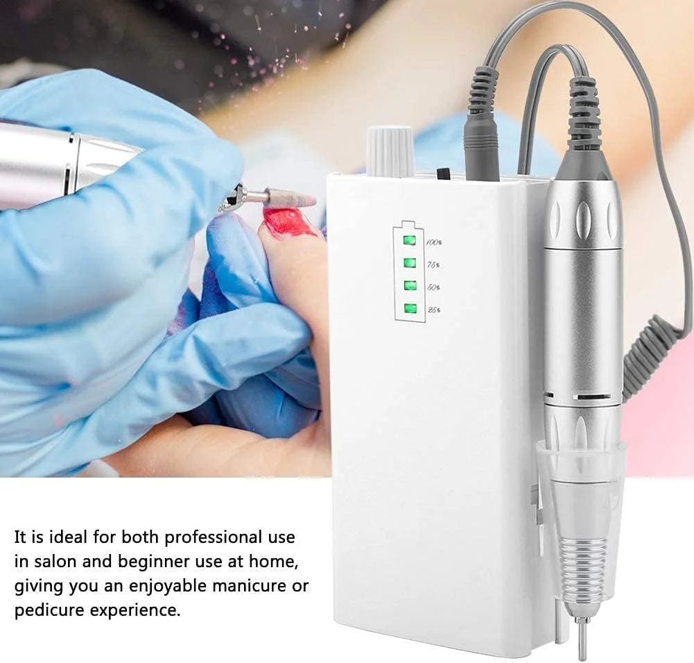 دستگاه سوهان برقی ناخن X&Z-XAOY با سرعت 30000 دور در دقیقه، دستگاه مانیکور قابل حمل و لوازم جانبی بی سیم برای استفاده در سالن یا منزل