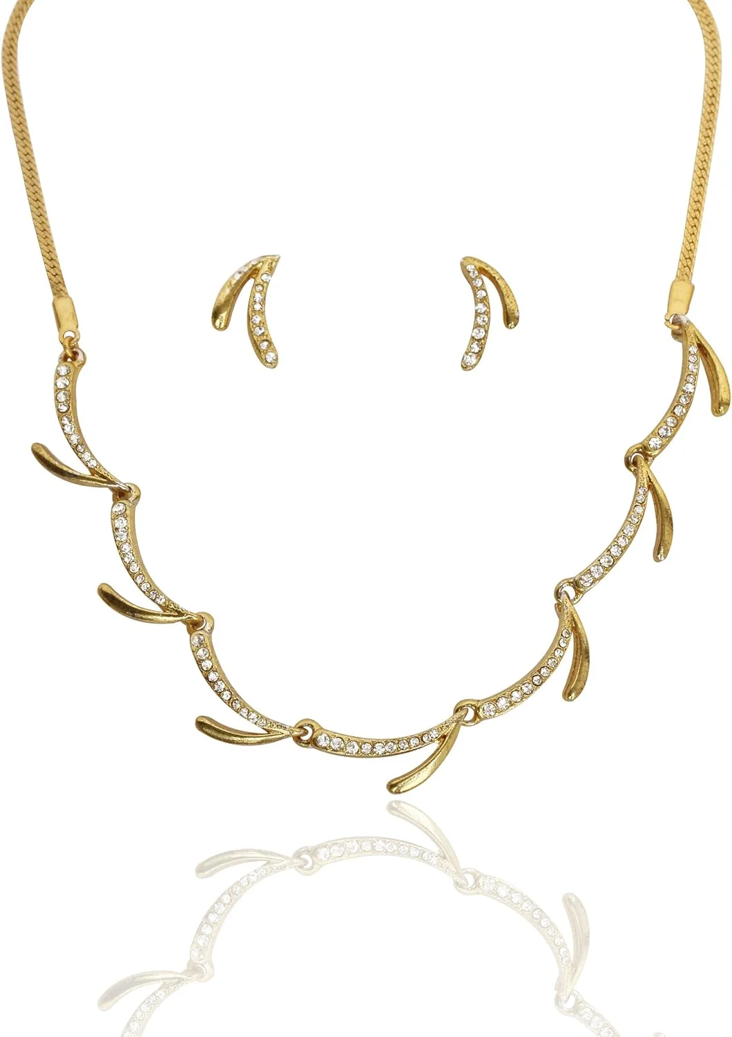 تاچ استون ست گردنبند جواهرات طرح عروسی هندی بالیوودی با کریستال های Rhinestone با ظاهر الماس، با طراحی پیچیده، رنگارنگ، با روکش طلایی و نقره ای برای زنان