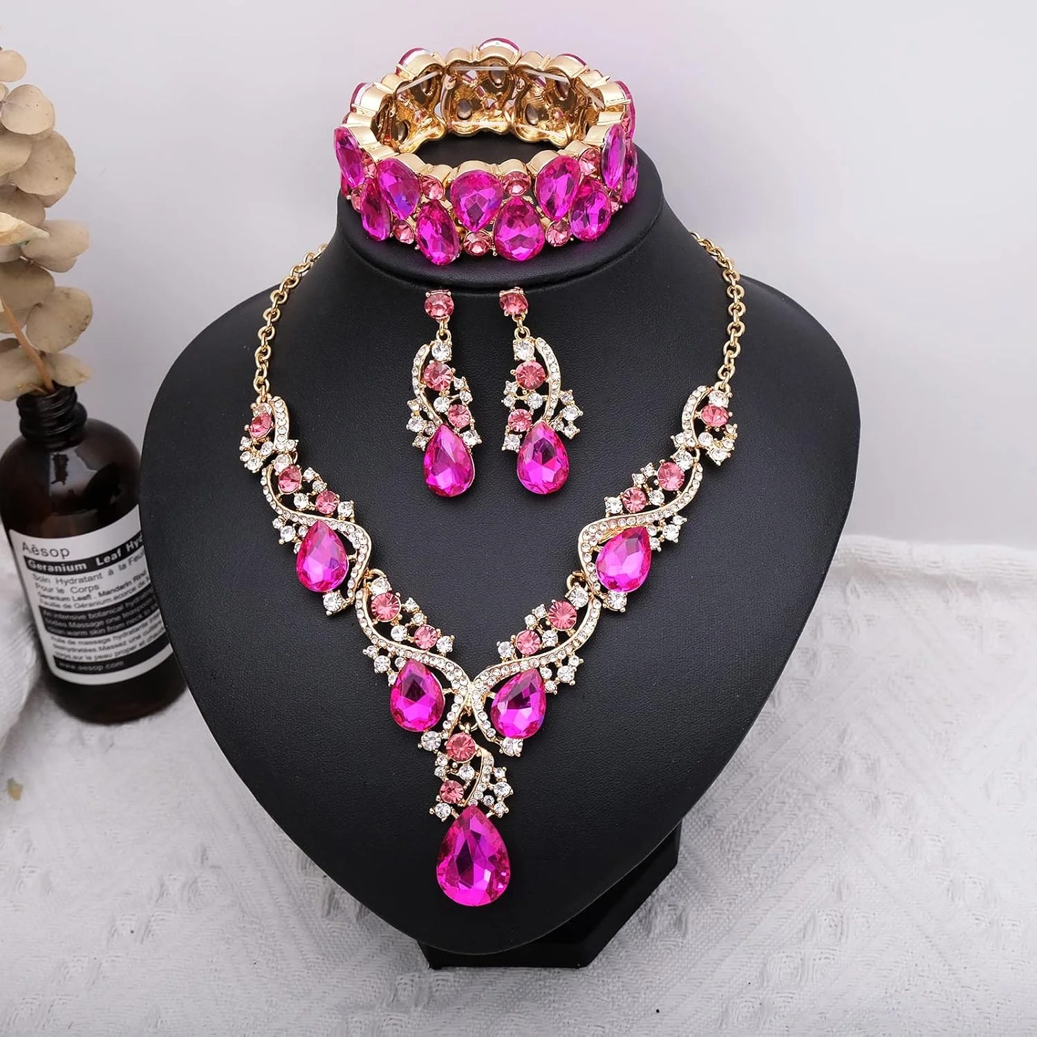 ست گردنبند، گوشواره و النگوی کشی مجلسی زنانه CSY مناسب عروس، ساقدوش عروس و زیورآلات مجلسی ست گردنبند، گوشواره و النگوی کشی مجلسی زنانه CSY مناسب عروس، ساقدوش عروس و زیورآلات مجلسی