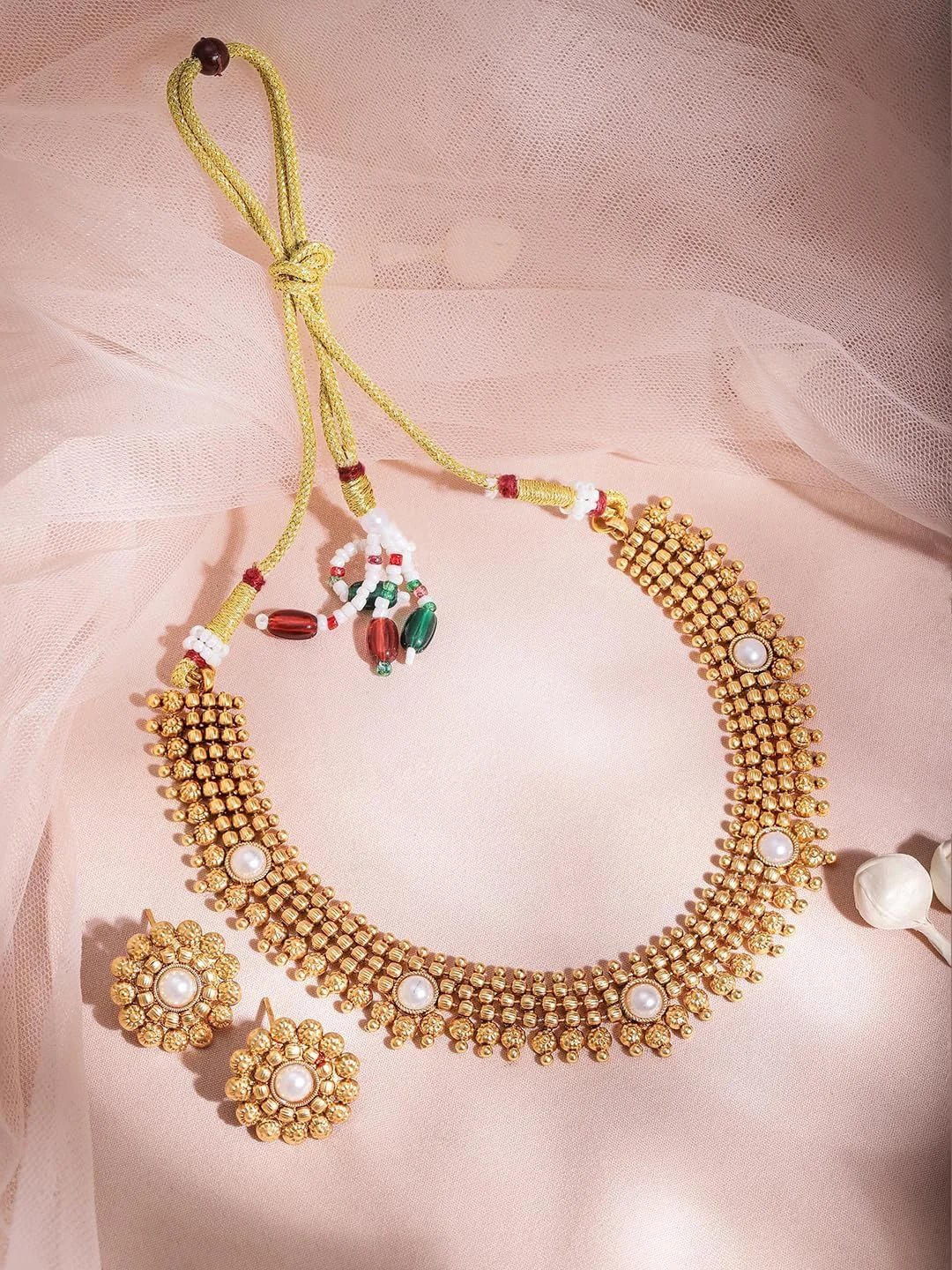 ست جواهرات نگین دار روکش طلای 22 عیار روبانز