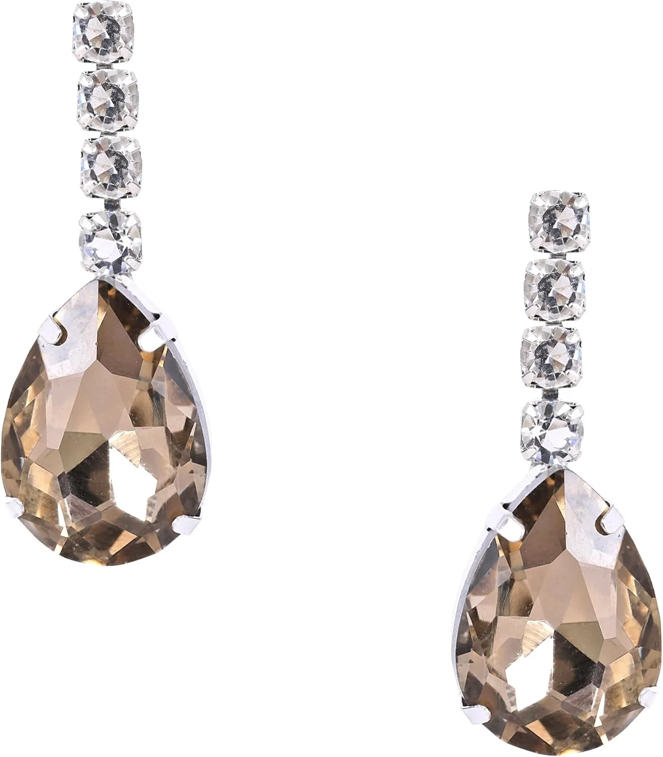 ست گردنبند کریستالی زنانه DIPME با گوشواره | ست جواهرات فانتزی زنانه برای عروسی، مهمانی و جشن | اکسسوری عالی برای زنان شیک پوش