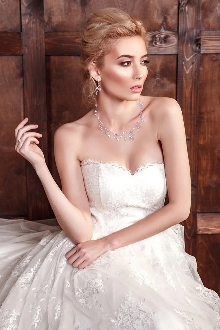 ست جواهرات عروسی زنانه LMXXVJ، گردنبند و گوشواره زیرکونیا مکعبی اشکی، حلقه قابل تنظیم و دستبند، ست جواهرات رسمی هدیه ست جواهرات عروسی زنانه LMXXVJ، گردنبند و گوشواره زیرکونیا مکعبی اشکی، حلقه قابل تنظیم و دستبند، ست جواهرات رسمی هدیه