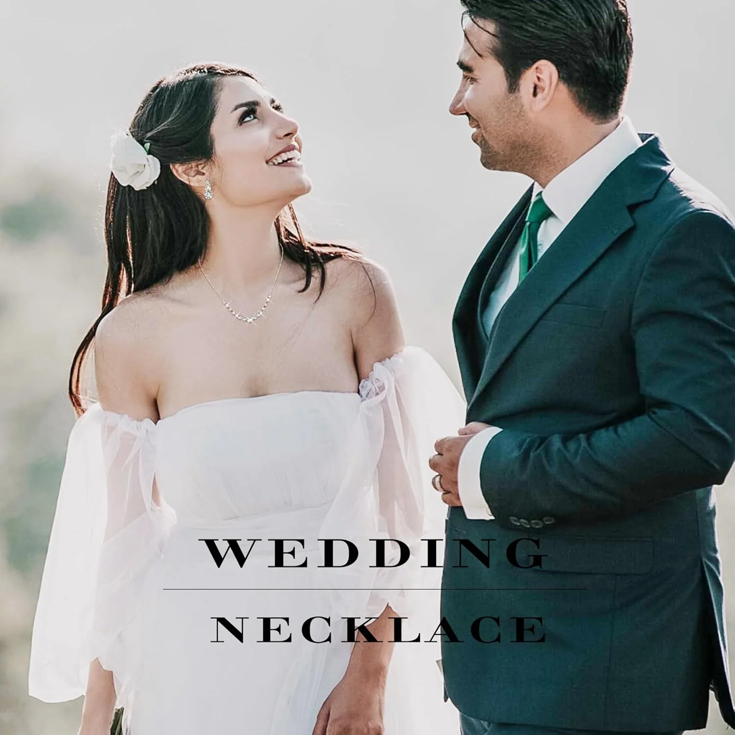 ست جواهرات نقره ای زنانه Jstyle شامل گردنبند نگین دار، گوشواره های آویز، دستبند النگویی، ست جواهرات عروسی برای عروس، ساقدوش عروس، لوازم جانبی لباس مجلسی ست جواهرات نقره ای زنانه Jstyle شامل گردنبند نگین دار، گوشواره های آویز، دستبند النگویی، ست جواهرات عروسی برای عروس، ساقدوش عروس، لوازم جانبی لباس مجلسی