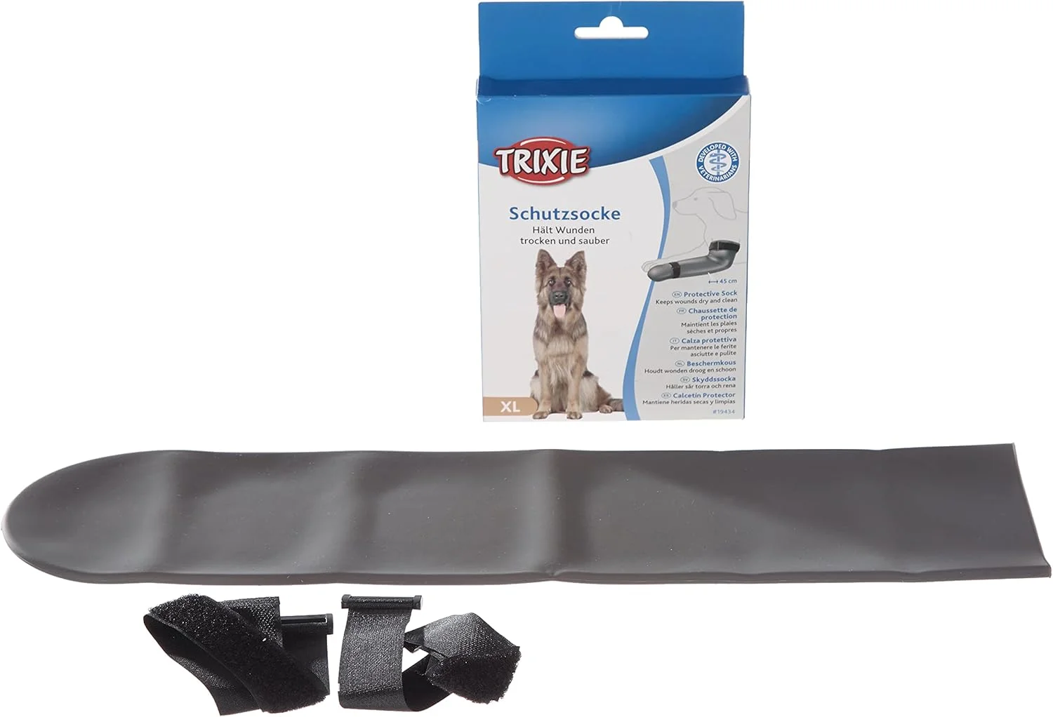 جوراب محافظ سیلیکونی Trixie 19434 سایز XL، ۱۲ سانتی متر / ۴۵ سانتی متر، خاکستری