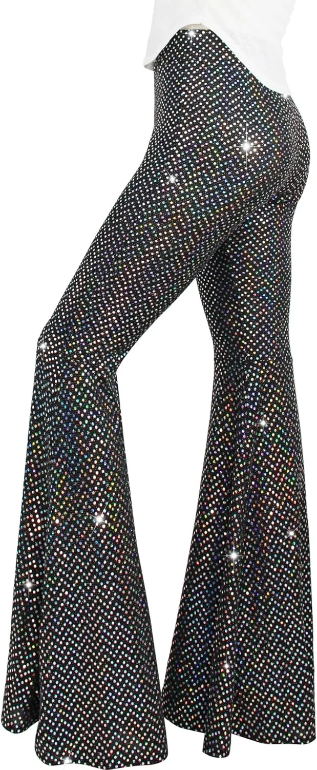 شلوار پولکی زنانه، دمپا گشاد، فاق بلند، زنگوله ای، براق، مناسب مهمانی و کلاب شلوار پولکی زنانه، دمپا گشاد، فاق بلند، زنگوله ای، براق، مناسب مهمانی و کلاب