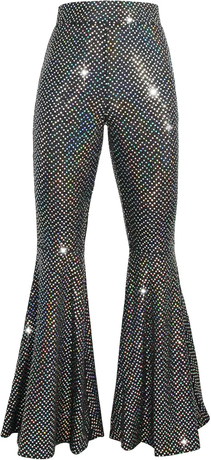 شلوار پولکی زنانه، دمپا گشاد، فاق بلند، زنگوله ای، براق، مناسب مهمانی و کلاب شلوار پولکی زنانه، دمپا گشاد، فاق بلند، زنگوله ای، براق، مناسب مهمانی و کلاب