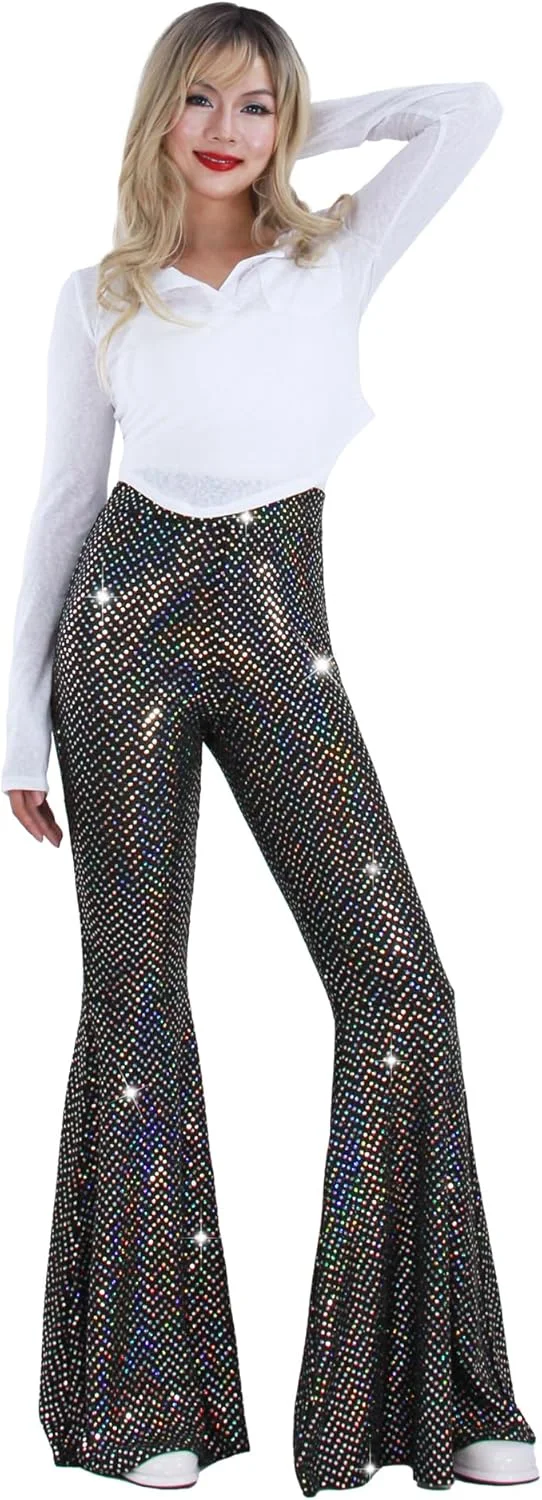 شلوار پولکی زنانه، دمپا گشاد، فاق بلند، زنگوله ای، براق، مناسب مهمانی و کلاب شلوار پولکی زنانه، دمپا گشاد، فاق بلند، زنگوله ای، براق، مناسب مهمانی و کلاب