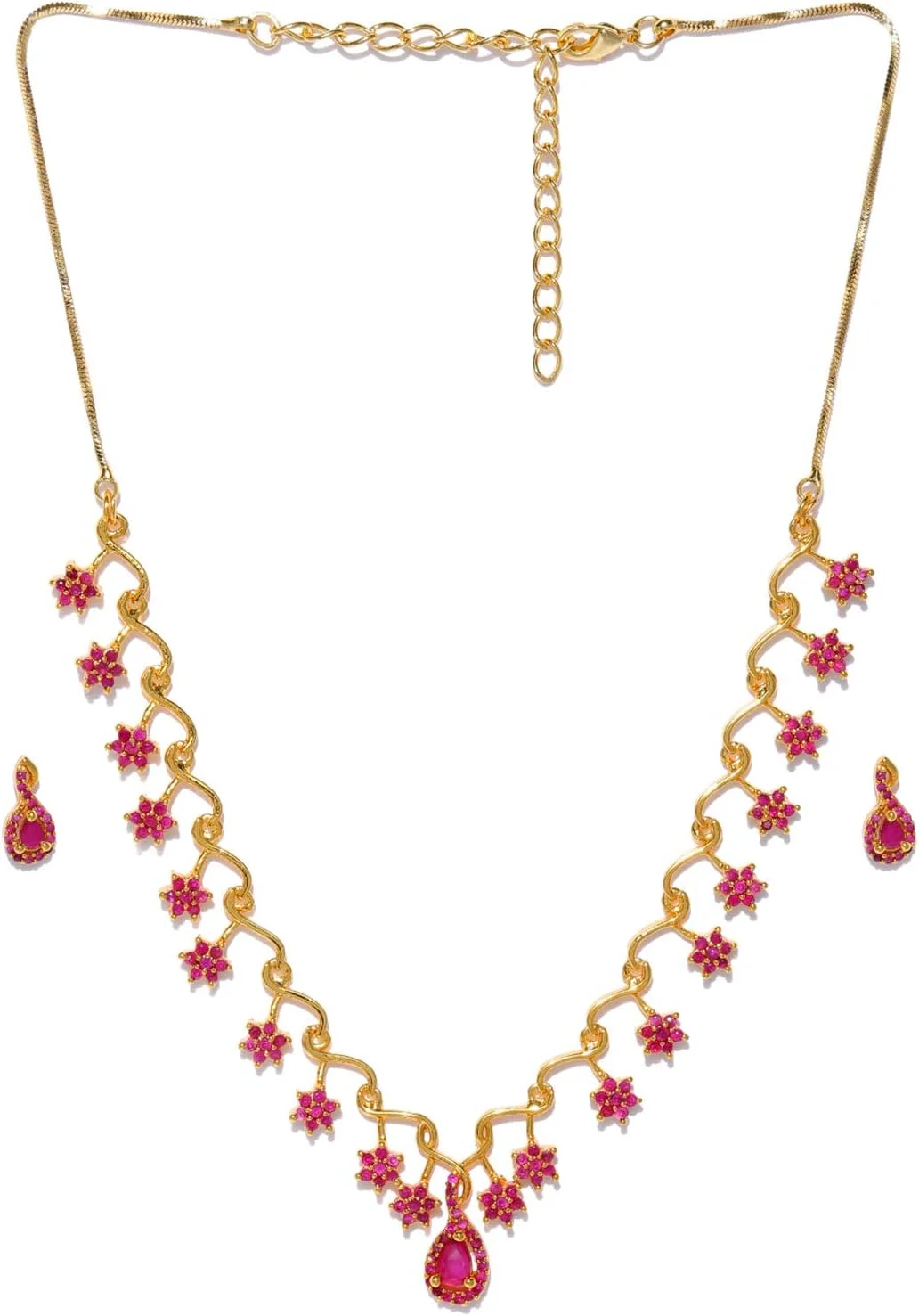 ست جواهرات زنانه ZAVERI PEARLS (صورتی) (Zpfk8980)