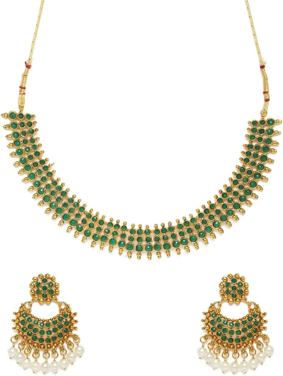 ست جواهرات زنانه ZAVERI PEARLS (سبز) (ZPFK9893)