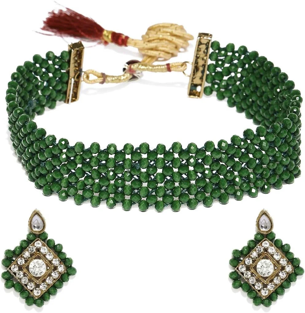 ست جواهرات زنانه ZAVERI PEARLS (سبز) (Zpfk9100)