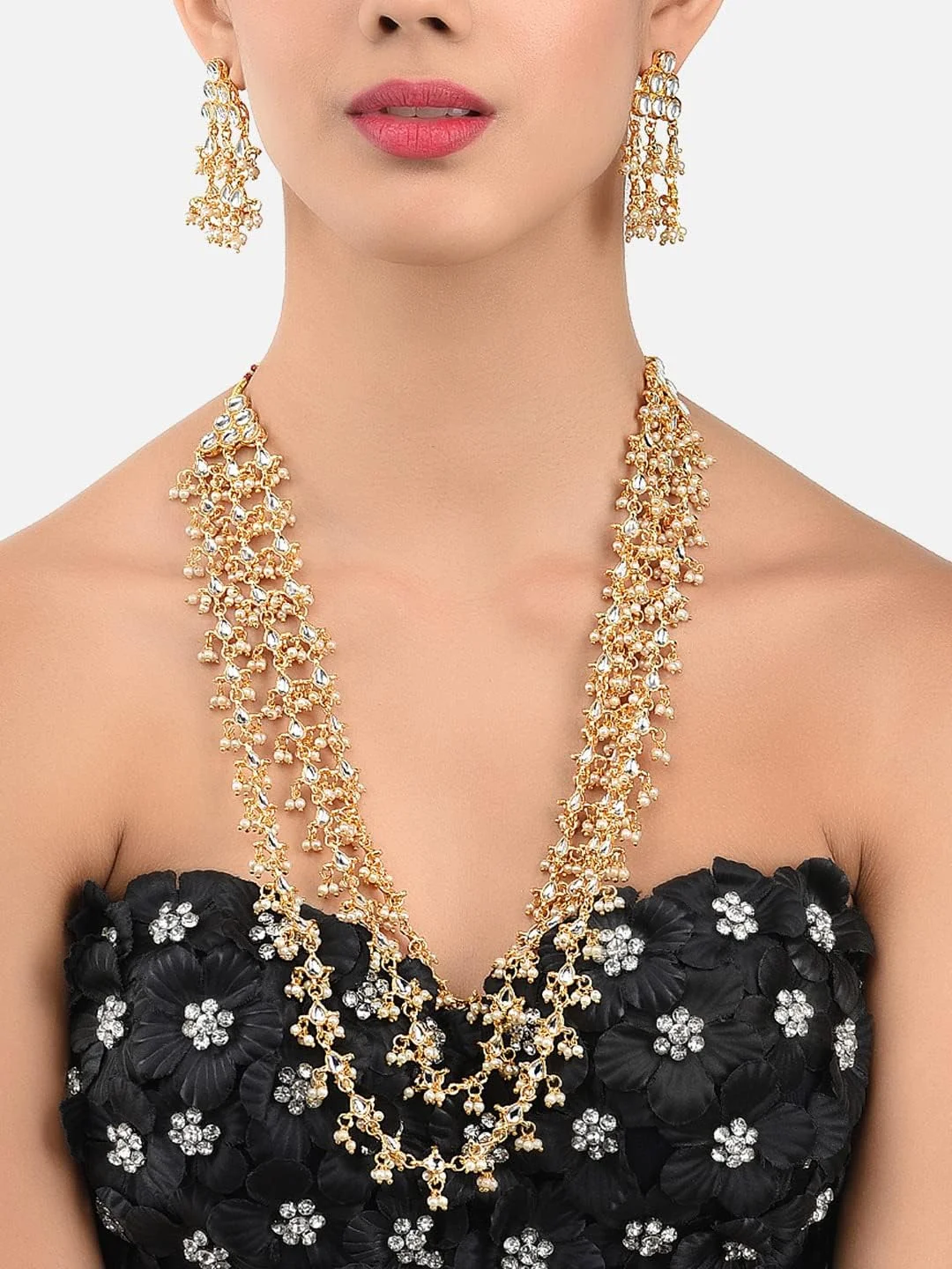 ست جواهرات زنانه ZAVERI PEARLS (طلایی) (Zpfk8725)