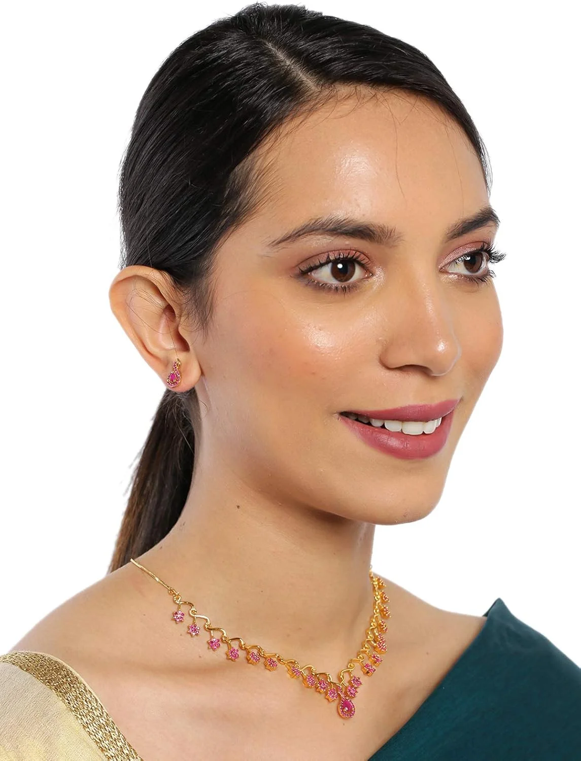 ست جواهرات زنانه ZAVERI PEARLS (صورتی) (Zpfk8980) ست جواهرات زنانه ZAVERI PEARLS (صورتی) (Zpfk8980)