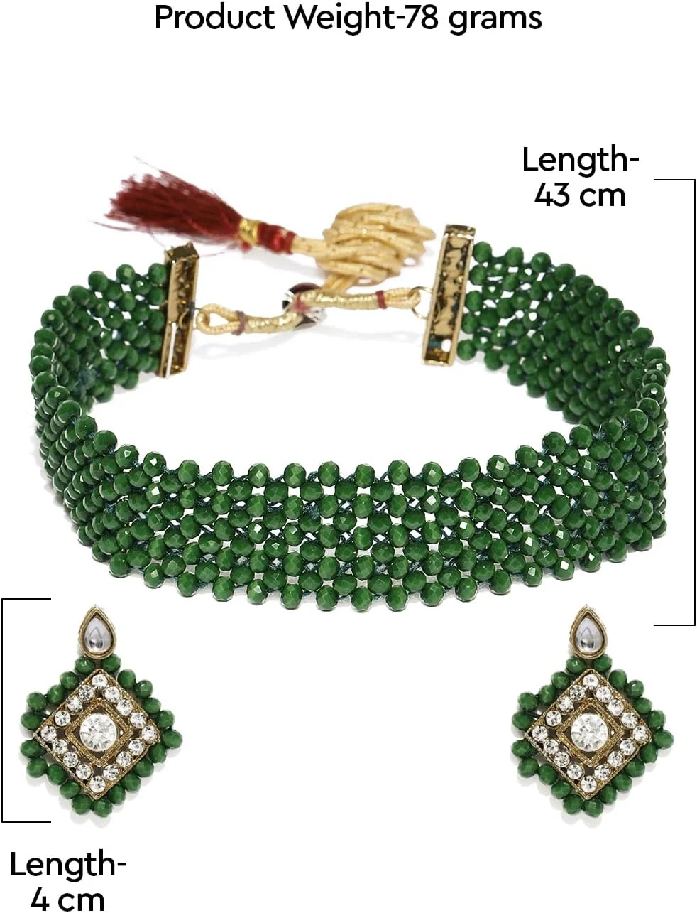 ست جواهرات زنانه ZAVERI PEARLS (سبز) (Zpfk9100) ست جواهرات زنانه ZAVERI PEARLS (سبز) (Zpfk9100)