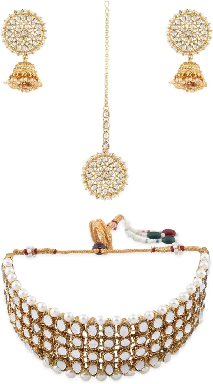 ست جواهرات زنانه ZAVERI PEARLS (طلایی) (Zpfk8807)
