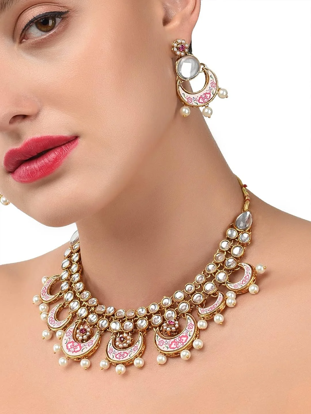 ست جواهرات Kundan ZAVERI PEARLS زنانه (طلایی) (Zpfk7839) ست جواهرات Kundan ZAVERI PEARLS زنانه (طلایی) (Zpfk7839)