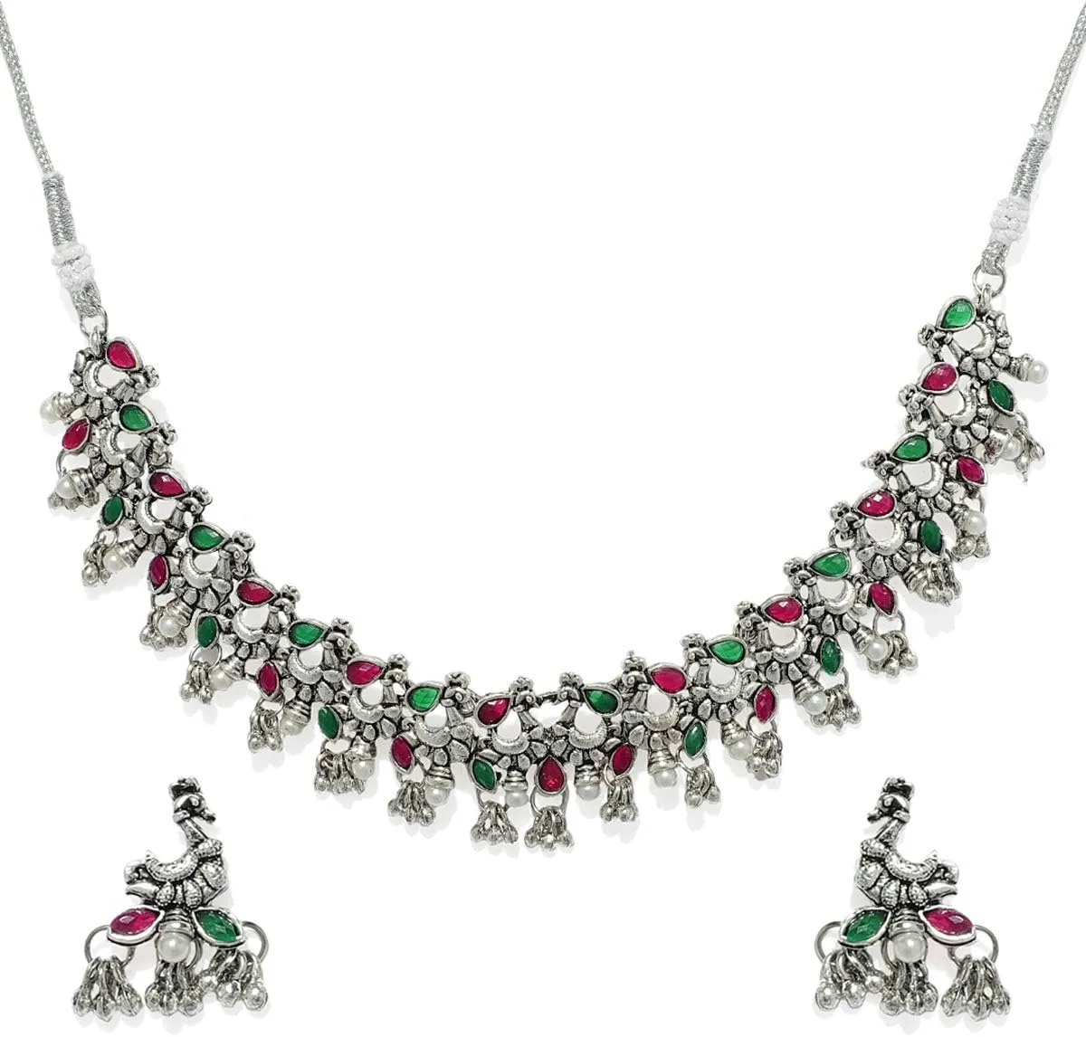 ست جواهرات زنانه ZAVERI PEARLS (نقره ای) (Zpfk7561)