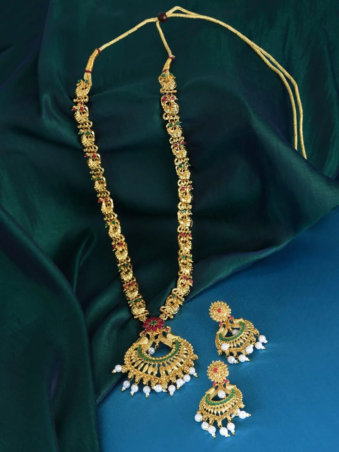 ست جواهرات طاووسی زنانه ZAVERI PEARLS (طلایی) (ZPFK9553) ست جواهرات طاووسی زنانه ZAVERI PEARLS (طلایی) (ZPFK9553)