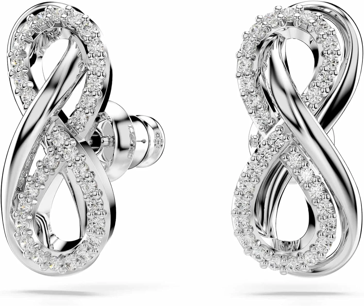 گوشواره های میخی سواروسکی هایپربولا، بی نهایت، سفید، روکش طلای رزگلد گوشواره های میخی سواروسکی هایپربولا، بی نهایت، سفید، روکش طلای رزگلد