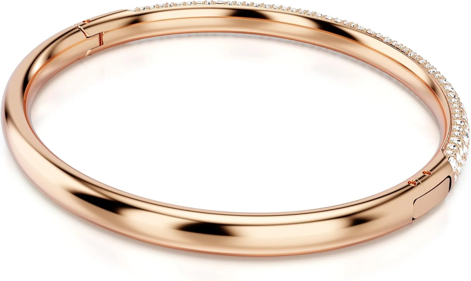 دستبند النگویی سواروسکی Meteora، برف‌نشانی، سفید، با روکش طلایی رزگلد