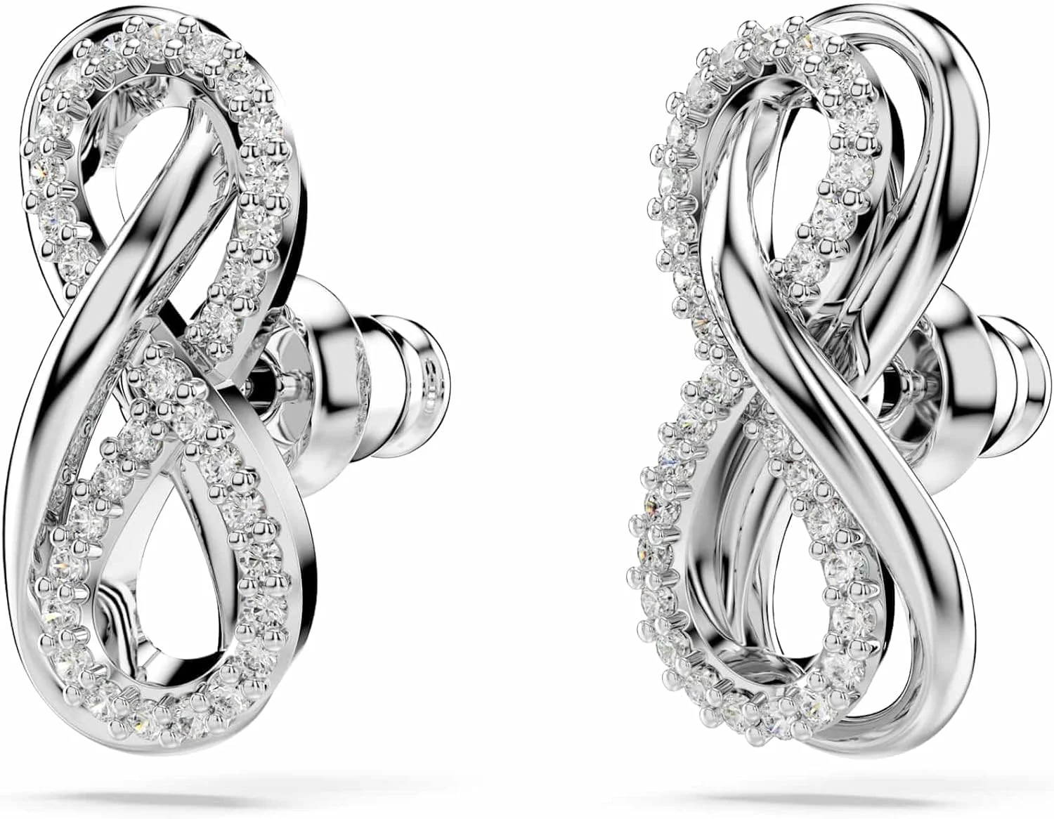 گوشواره های میخی سواروسکی هایپربولا، بی نهایت، سفید، روکش طلای رزگلد گوشواره های میخی سواروسکی هایپربولا، بی نهایت، سفید، روکش طلای رزگلد