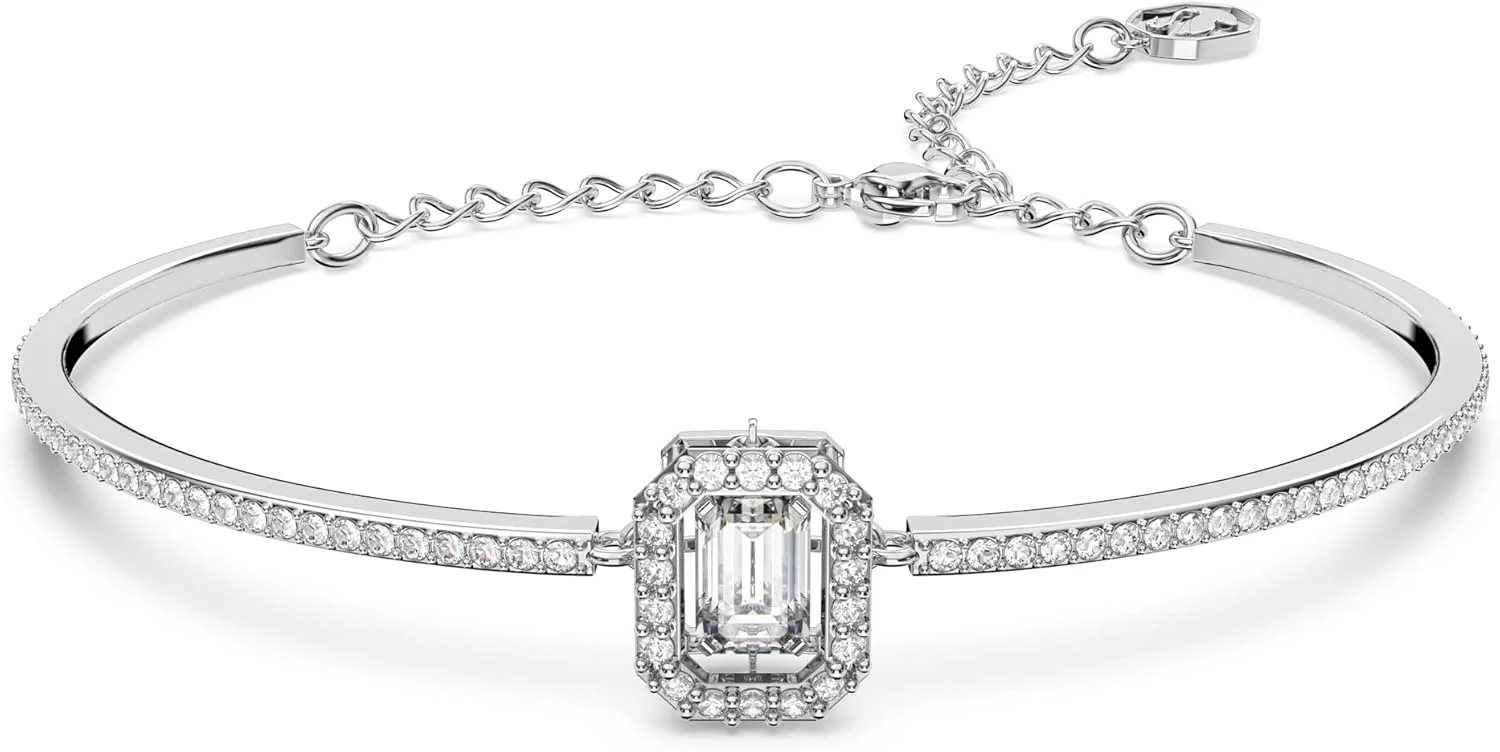 دستبند زنانه رودیوم اندود شده سواروسکی با کریستال های درخشان