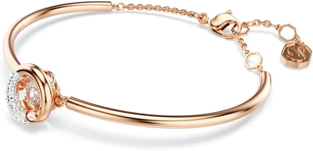 آویز سواروسکی Dextera، برش گرد، سفید، با روکش طلایی رزگلد