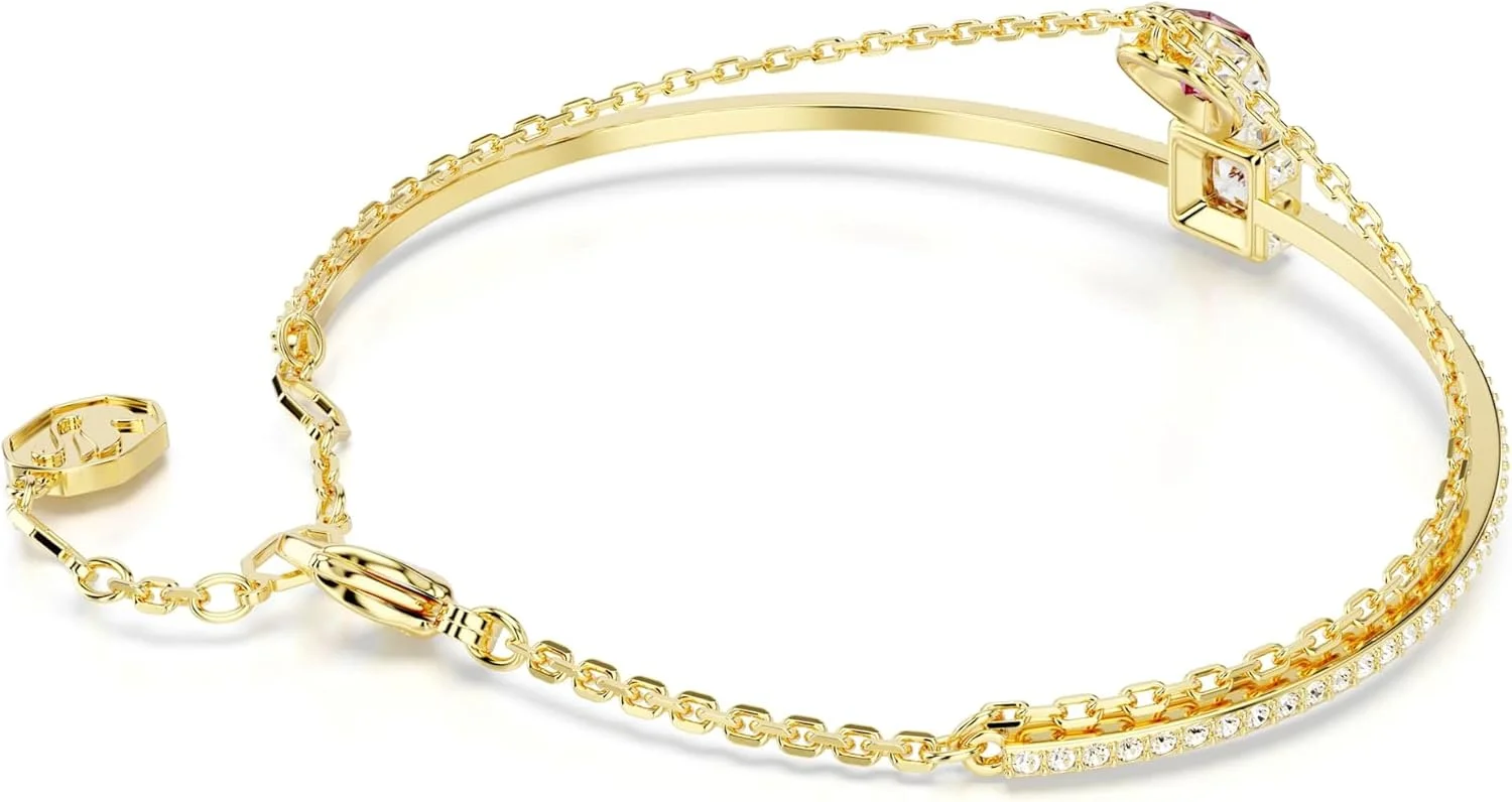 دستبند النگویی سواروسکی Chroma، قلب، قرمز، با روکش طلایی دستبند النگویی سواروسکی Chroma، قلب، قرمز، با روکش طلایی