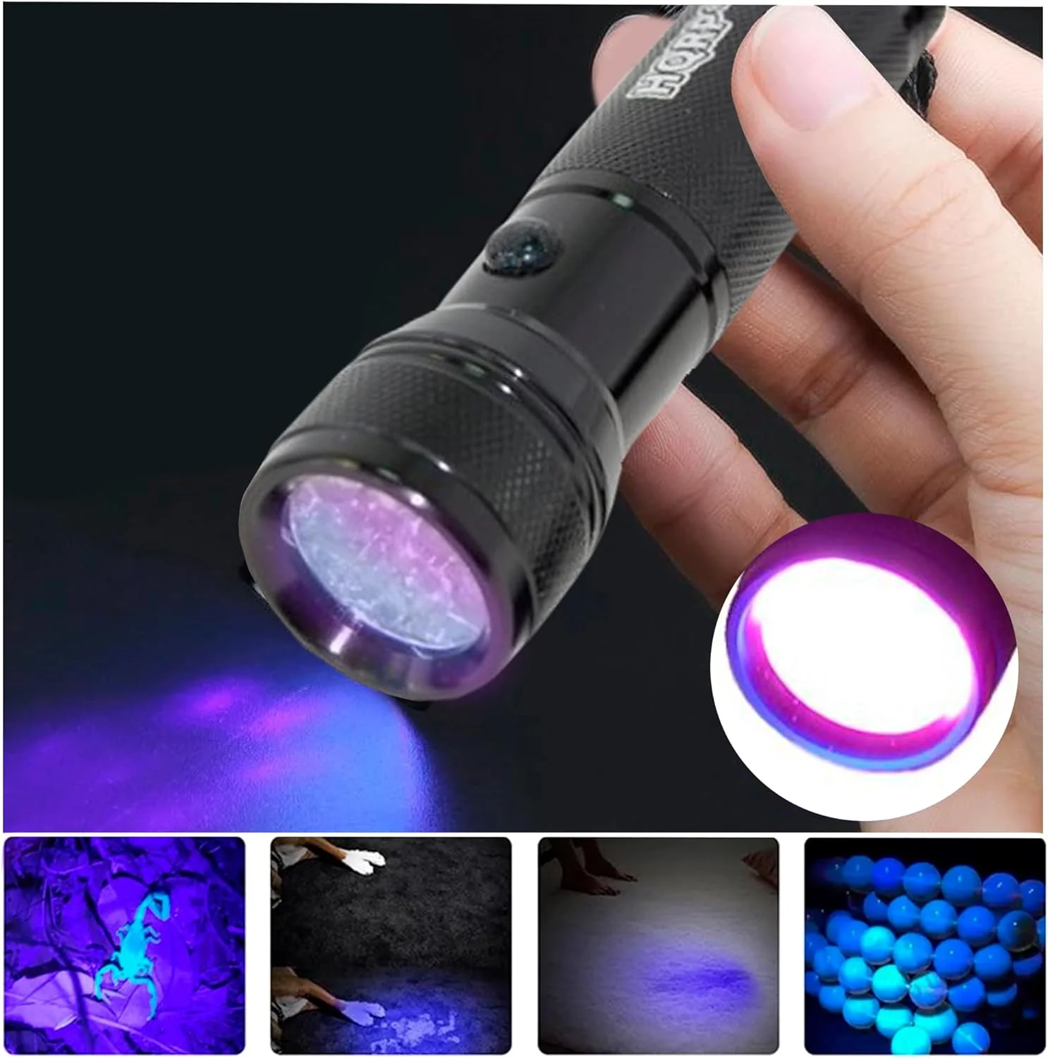 چراغ قوه فرابنفش 12 LED با طول موج 365 نانومتر HQRP برای بازرسی و شناسایی مواد معدنی، تشخیص سنگ های قیمتی فرابنفش + متر UV HQRP چراغ قوه فرابنفش 12 LED با طول موج 365 نانومتر HQRP برای بازرسی و شناسایی مواد معدنی، تشخیص سنگ های قیمتی فرابنفش + متر UV HQRP
