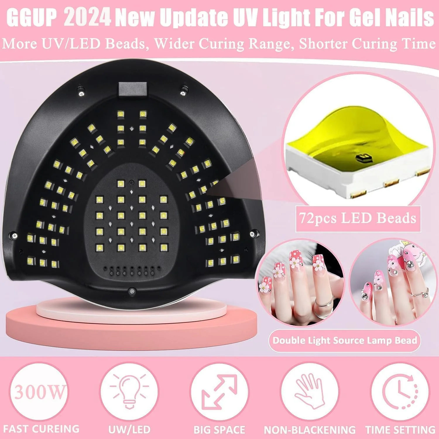 دستگاه خشک کن لاک ناخن UV LED کاست ویو، دستگاه خشک کن حرفه ای ناخن با 72 لامپ LED، خشک کردن سریع لاک ژل با سنسور خودکار و 4 تنظیم زمان، ابزار خشک کردن ناخن برای ناخن های دست و پا دستگاه خشک کن لاک ناخن UV LED کاست ویو، دستگاه خشک کن حرفه ای ناخن با 72 لامپ LED، خشک کردن سریع لاک ژل با سنسور خودکار و 4 تنظیم زمان، ابزار خشک کردن ناخن برای ناخن های دست و پا