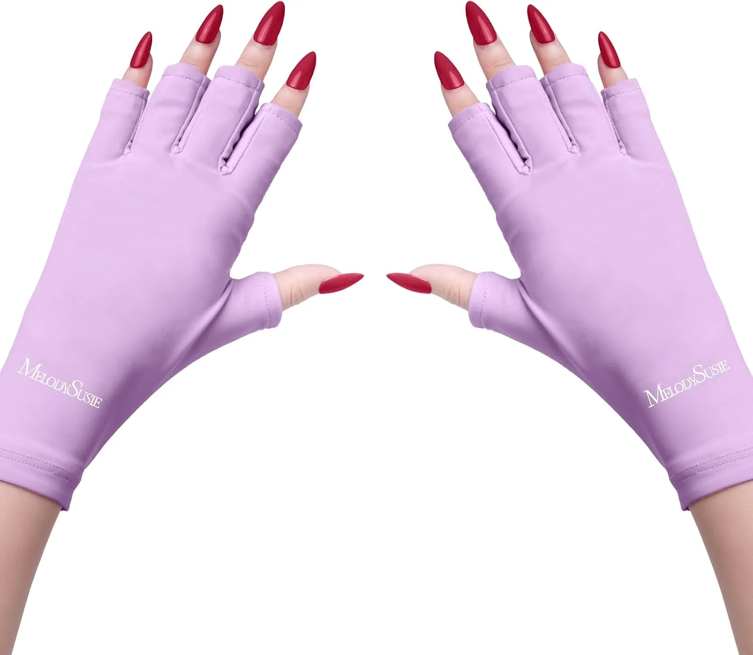 دستکش محافظ UV MelodySusie - محافظت از دست ها در برابر نور UV برای مانیکور ژلی (بنفش)