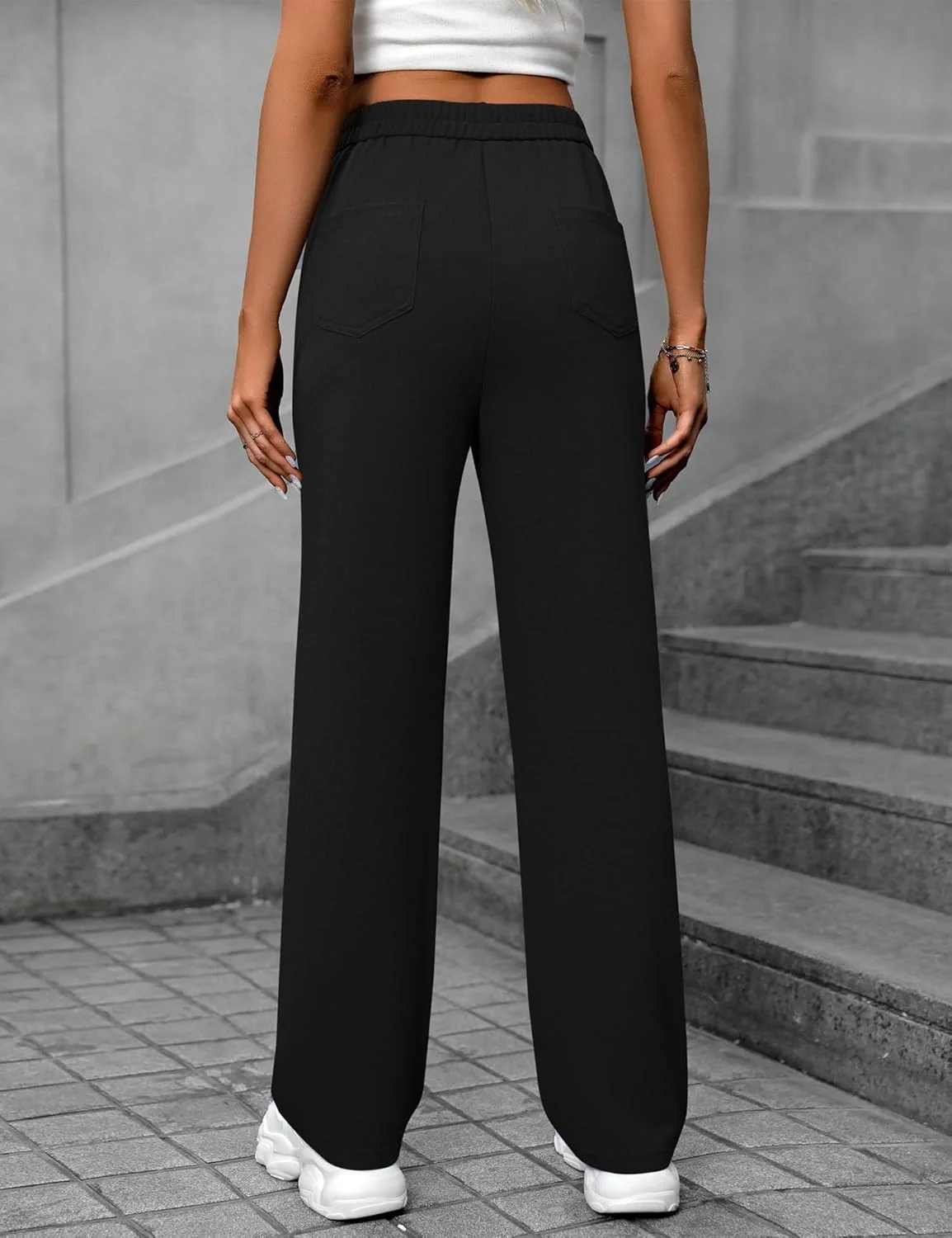 شلوار زنانه راسته با کمر بلند دکمه دار، کشی، مناسب کار و استایل کژوال بهاره با جیب های متعدد شلوار زنانه راسته با کمر بلند دکمه دار، کشی، مناسب کار و استایل کژوال بهاره با جیب های متعدد