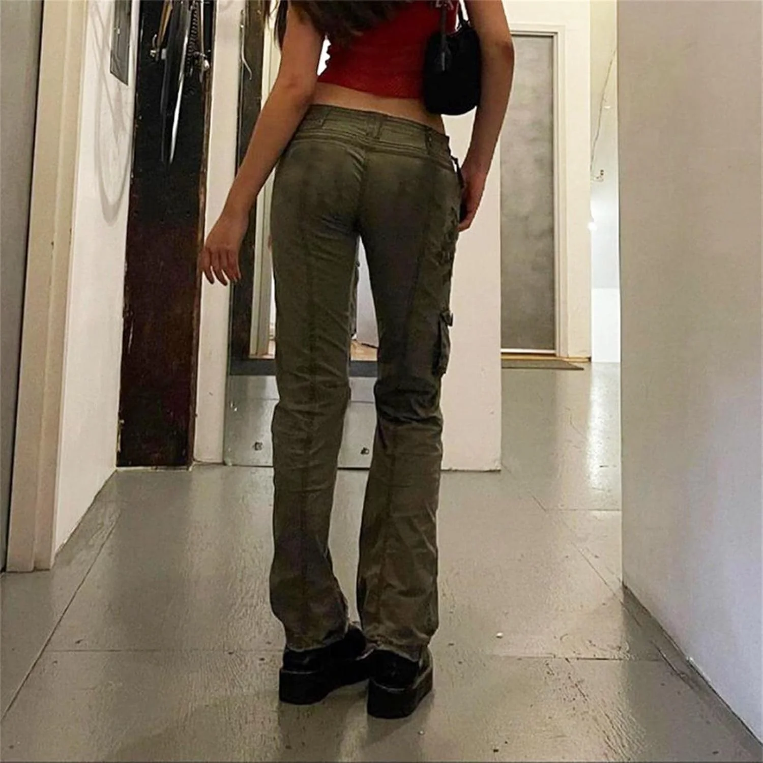 شلوار جین بگ زنانه Y2K، پاچه گشاد، راسته، طرح وینتیج، شلوار کارگو، استایل خیابانی E-Girl شلوار جین بگ زنانه Y2K، پاچه گشاد، راسته، طرح وینتیج، شلوار کارگو، استایل خیابانی E-Girl