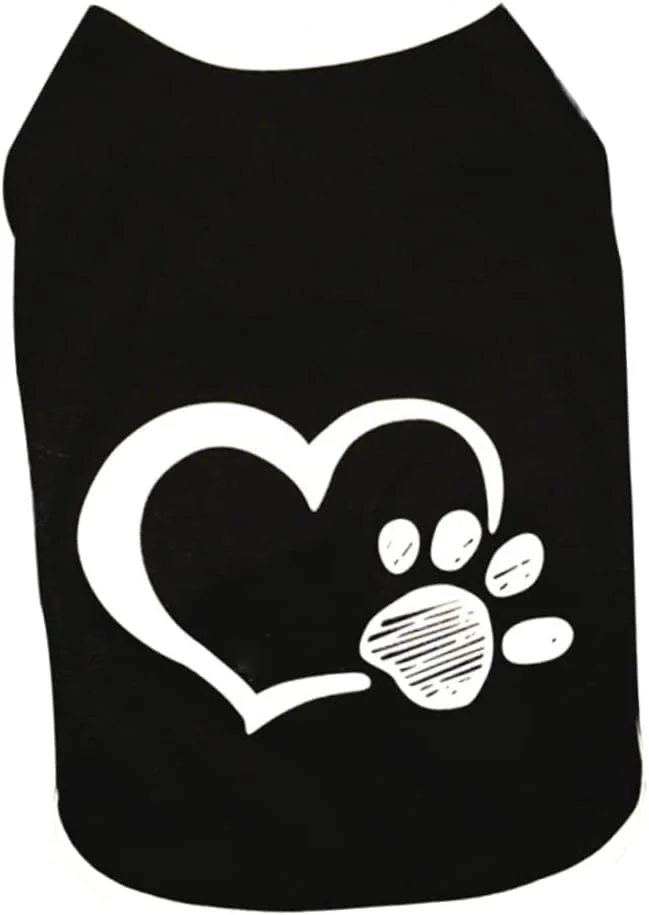 لباس سگ Abaodam با طرح قلب و رد پا، جلیقه راحت لباس حیوانات خانگی برای لباس بهاری سگ و گربه