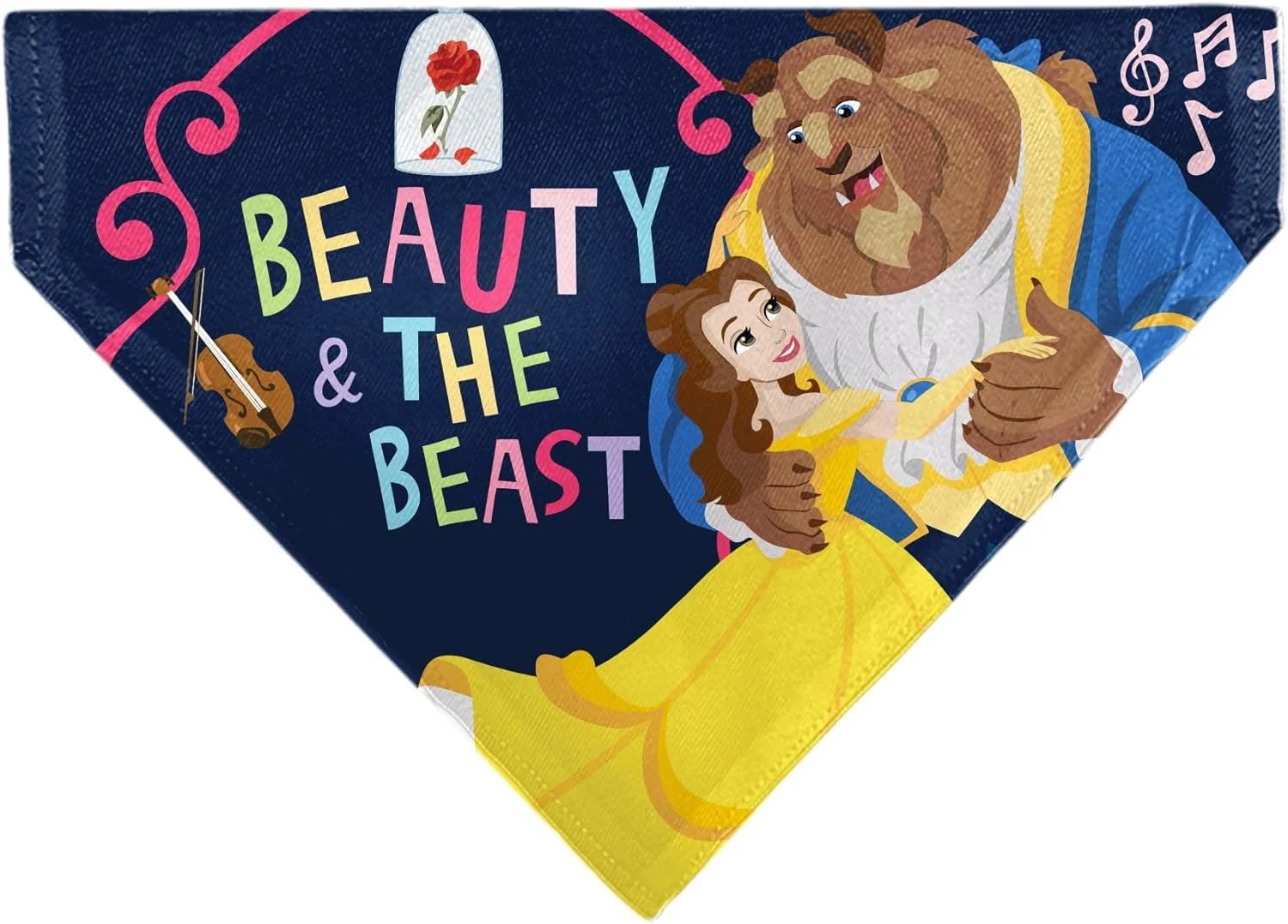 Buckle-Down Disney Pet Bandana Beauty and The Beast Belle Dancing Pose Blue Multi Color Slip On Collar Bandana Only