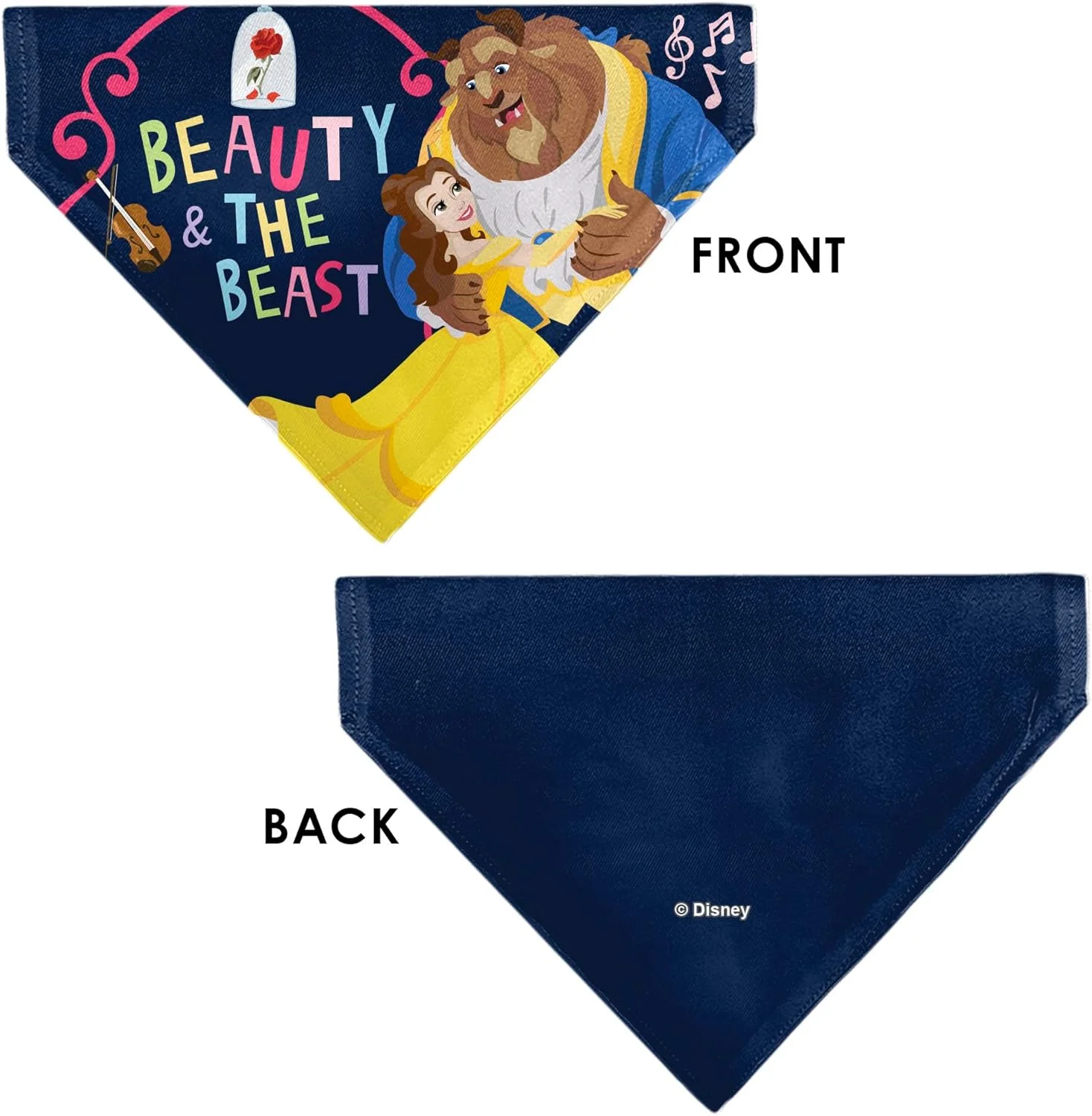 Buckle-Down Disney Pet Bandana Beauty and The Beast Belle Dancing Pose Blue Multi Color Slip On Collar Bandana Only Buckle-Down Disney Pet Bandana Beauty and The Beast Belle Dancing Pose Blue Multi Color Slip On Collar Bandana Only