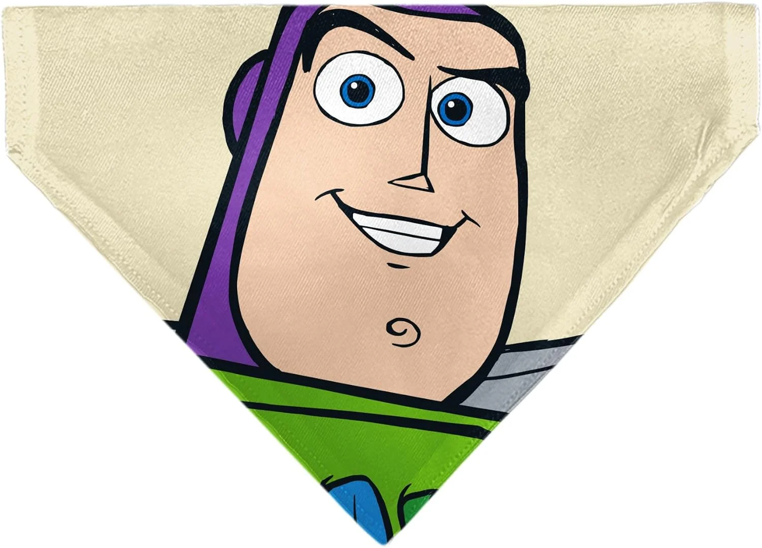 دستمال گردن سگ با طرح دیزنی داستان اسباب بازی باز لایتیر، طرح نزدیک صورت، زمینه بژ، مدل سُر خوردن روی قلاده دستمال گردن سگ با طرح دیزنی داستان اسباب بازی باز لایتیر، طرح نزدیک صورت، زمینه بژ، مدل سُر خوردن روی قلاده